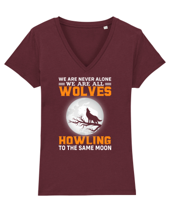 We are never alone we are all wolves howling Burgundy