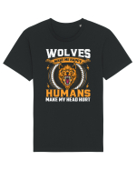 Wolves Make Me Happy Humans Make Me Head Hurt Tricou mânecă scurtă Unisex Rocker