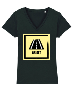 Asfalt - Drumuri bune! Tricou mânecă scurtă guler V Damă Evoker