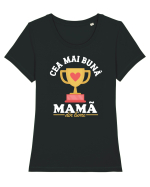 Cea mai bună mamă din lume - culori inchise Tricou mânecă scurtă guler larg fitted Damă Expresser