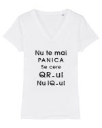 Cod QR - black Tricou mânecă scurtă guler V Damă Evoker