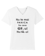 Cod QR - black Tricou mânecă scurtă guler V Bărbat Presenter