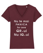 Cod QR - white Tricou mânecă scurtă guler V Damă Evoker