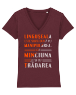Despre lingușeală Tricou mânecă scurtă guler V Damă Evoker