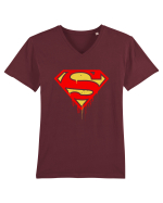 Super Man Vintage Tricou mânecă scurtă guler V Bărbat Presenter