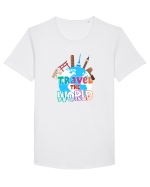 Travel the World Tricou mânecă scurtă guler larg Bărbat Skater