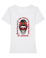 Așteptând ziua Tricou mânecă scurtă guler larg fitted Damă Expresser
