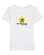 În viață. trebuie să treci peste - Citate amuzante Tricou mânecă scurtă guler larg fitted Damă Expresser