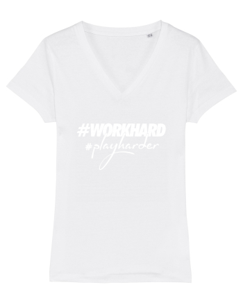 Work Hard Play Harder White