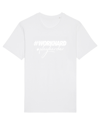 Work Hard Play Harder White