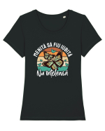 Menită să fiu iubită Tricou mânecă scurtă guler larg fitted Damă Expresser