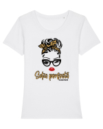 Soția perfectă Tricou mânecă scurtă guler larg fitted Damă Expresser