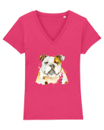 Bulldog Tricou mânecă scurtă guler V Damă Evoker