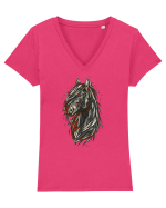 E-Horse Tricou mânecă scurtă guler V Damă Evoker