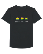 Peace, Rock, Love - Why Not? Tricou mânecă scurtă guler larg Bărbat Skater