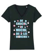 De chichi, de michi, de 3 lei ridichii Tricou mânecă scurtă guler V Damă Evoker