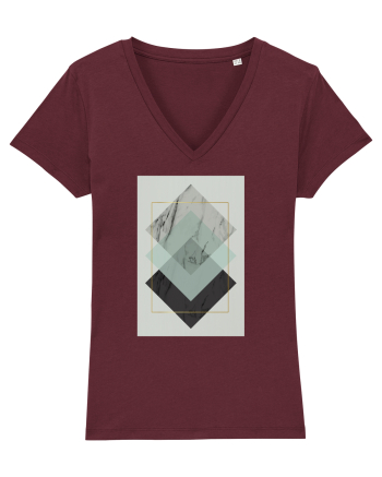 Gold Rectangle Burgundy