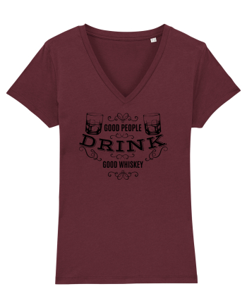 Good People Drink Good Whiskey Burgundy