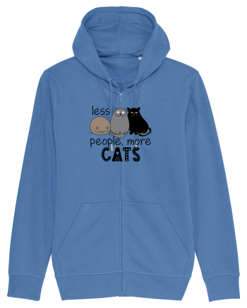 Less People More Cats Bright Blue
