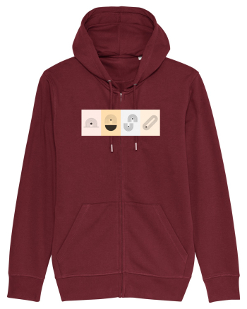 Lines And Dots Burgundy