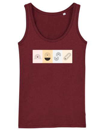 Lines And Dots Burgundy
