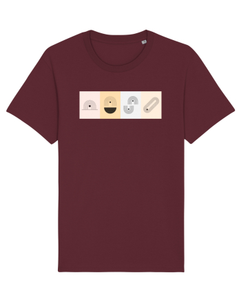 Lines And Dots Burgundy