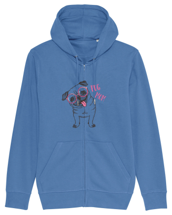 Pug Mom  Bright Blue