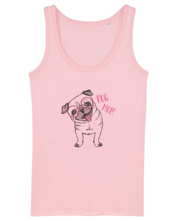 Pug Mom  Cotton Pink
