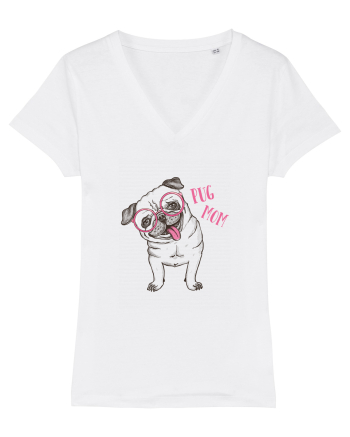 Pug Mom  White