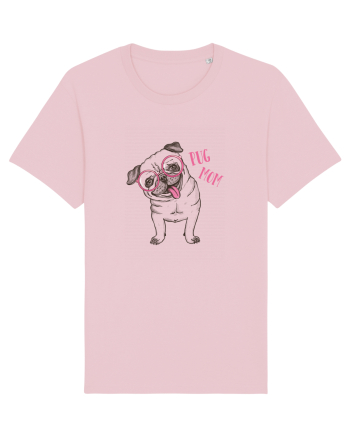 Pug Mom  Cotton Pink