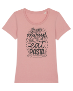There's Always Time To Eat Pasta Tricou mânecă scurtă guler larg fitted Damă Expresser
