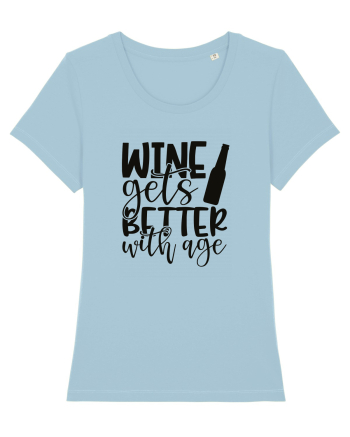 Wine Gets Better With Age Sky Blue
