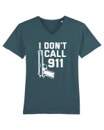 I Don't Call 911 Tricou mânecă scurtă guler V Bărbat Presenter