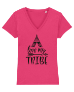Love My Tribe Tricou mânecă scurtă guler V Damă Evoker
