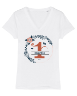1 Martie Tricou mânecă scurtă guler V Damă Evoker