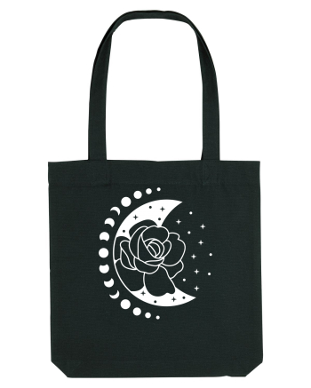 Moon Flower Moon Phases Black