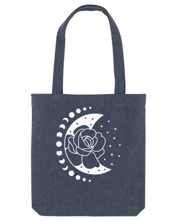 Moon Flower Moon Phases Midnight Blue