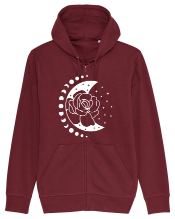 Moon Flower Moon Phases Burgundy