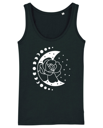 Moon Flower Moon Phases Black