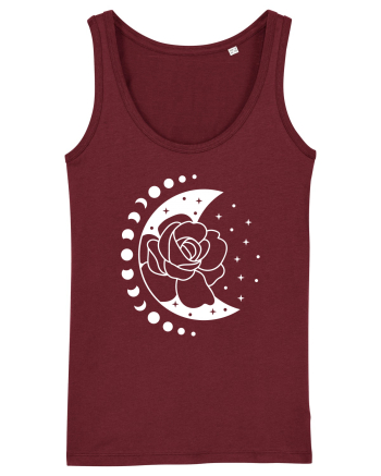 Moon Flower Moon Phases Burgundy