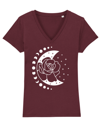 Moon Flower Moon Phases Burgundy