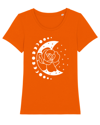 Moon Flower Moon Phases Bright Orange