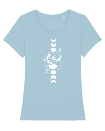 Moon Flower Moon Phases Sky Blue