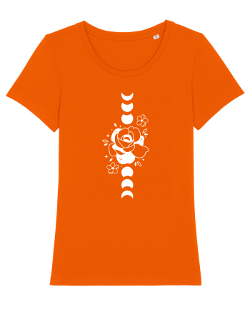 Moon Flower Moon Phases Bright Orange