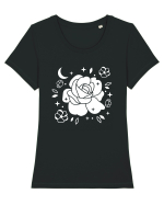 Celestial Flower Tricou mânecă scurtă guler larg fitted Damă Expresser