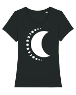 Fazele Lunii Moon Phases Tricou mânecă scurtă guler larg fitted Damă Expresser