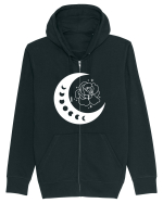 Celestial Moon Phases Flowers Hanorac cu fermoar Unisex Connector