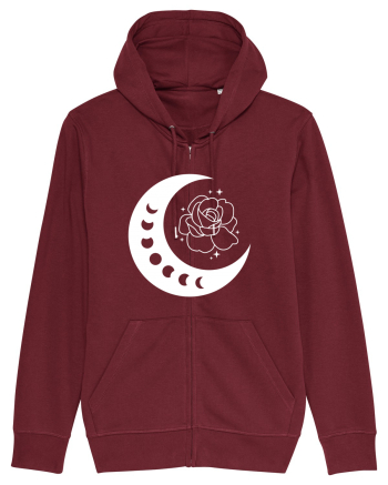 Celestial Moon Phases Flowers Burgundy
