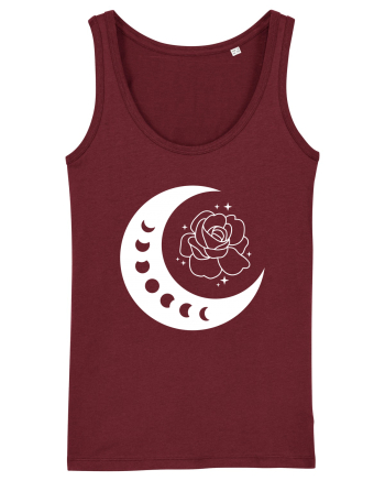Celestial Moon Phases Flowers Burgundy