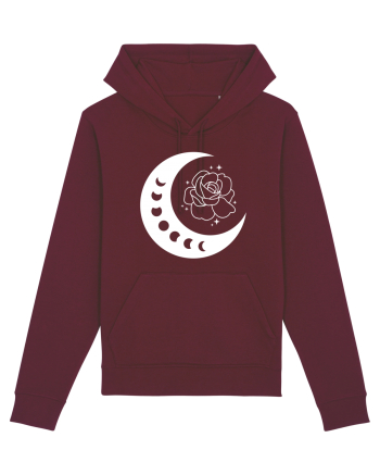 Celestial Moon Phases Flowers Burgundy